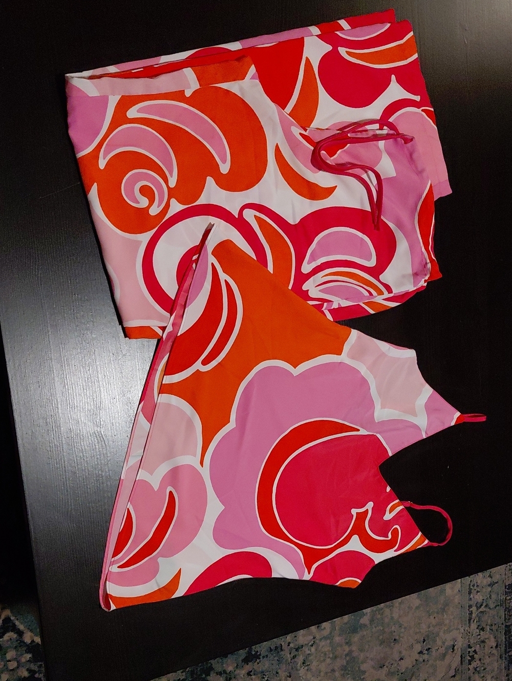 Natori Pink Red Orange Pajama Set And Robe